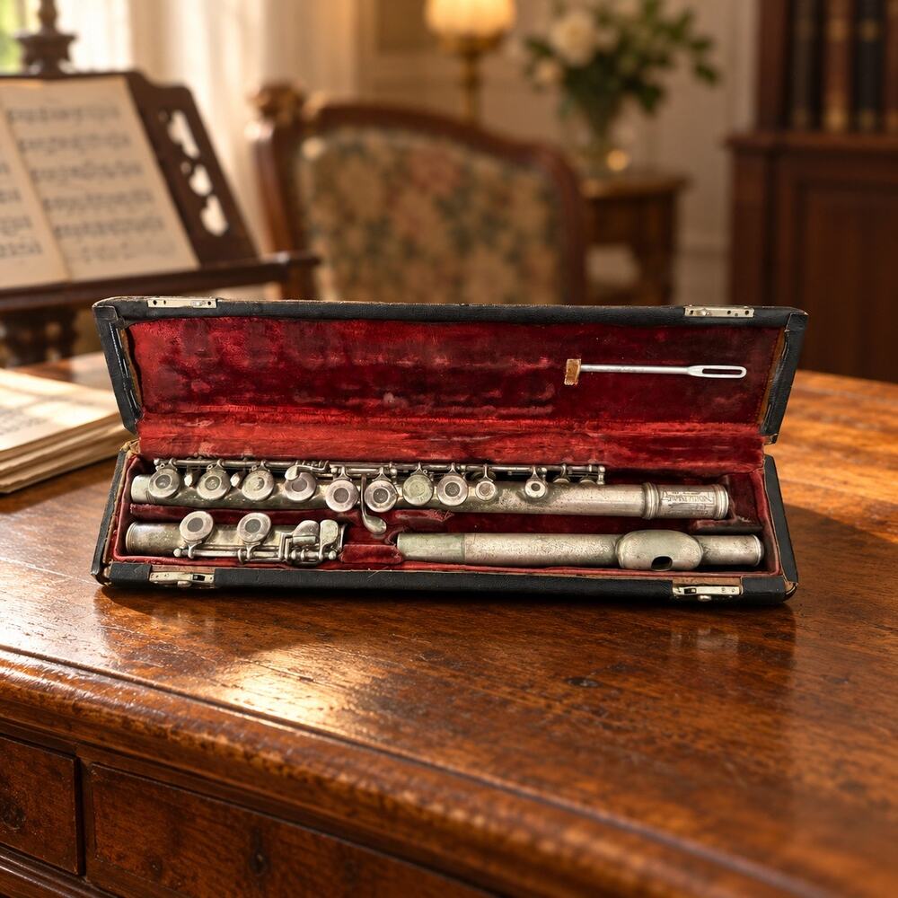 Vintage W.T. Armstrong Flute 23441 Matching Numbers Original Case c.1950s